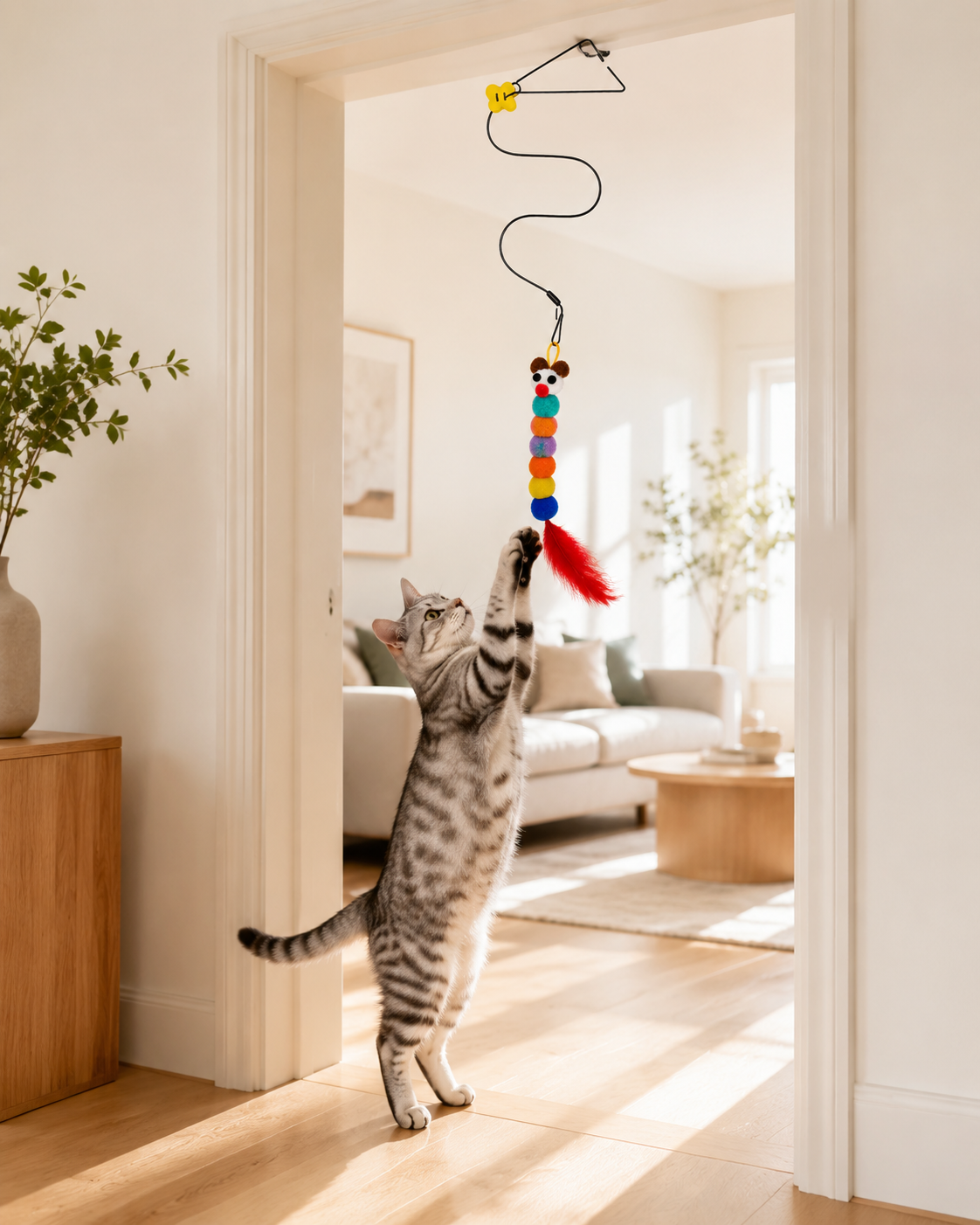Interactive Door-Hanging Cat Toy