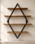 3-Tier Geometric Diamond Floating Wall Shelf