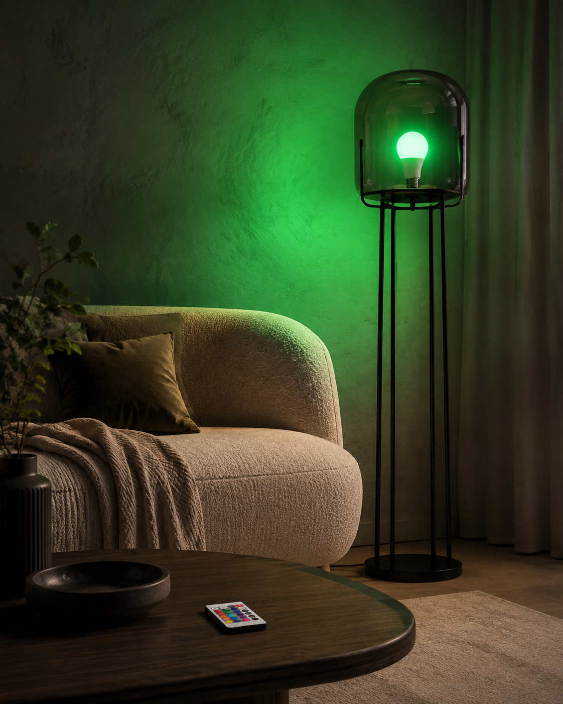 E27 RGB LED Bulb with Remote – 16 Colors
