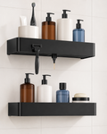 2-Piece Drill-Free Shower Caddy with Hooks
