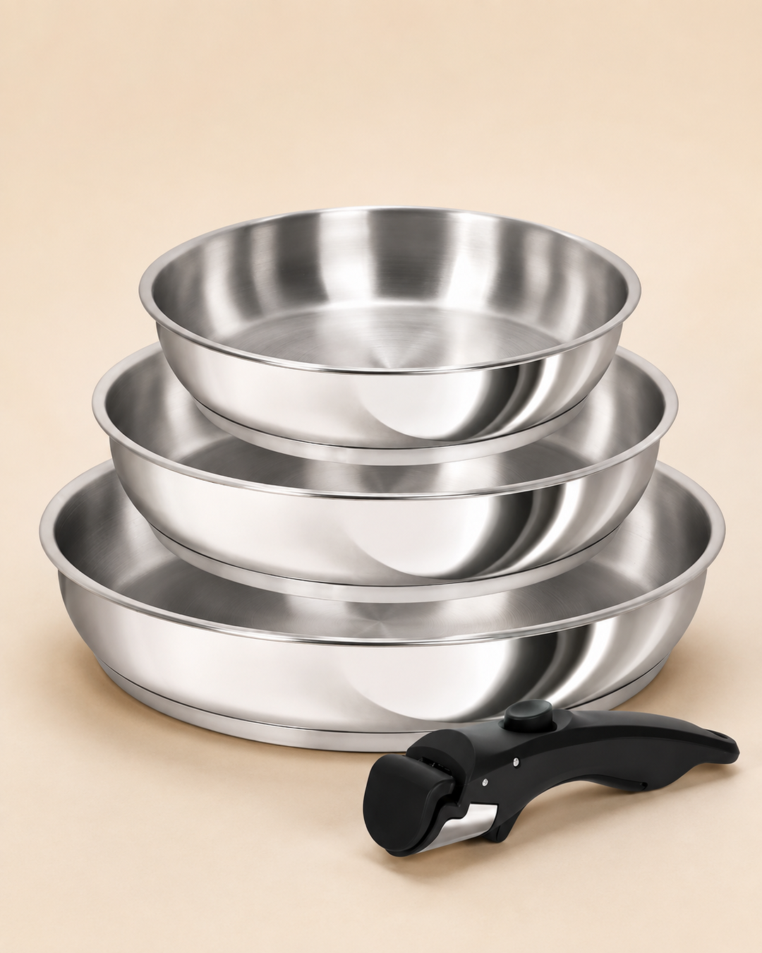 3-Piece Stackable 316 Stainless Steel Cookware Set