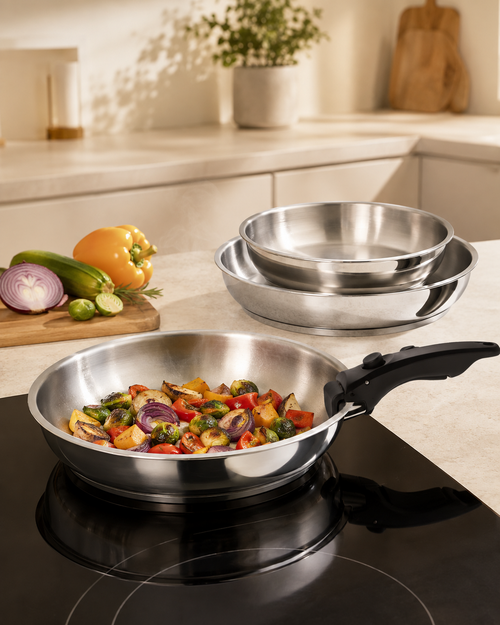 3-Piece Stackable 316 Stainless Steel Cookware Set