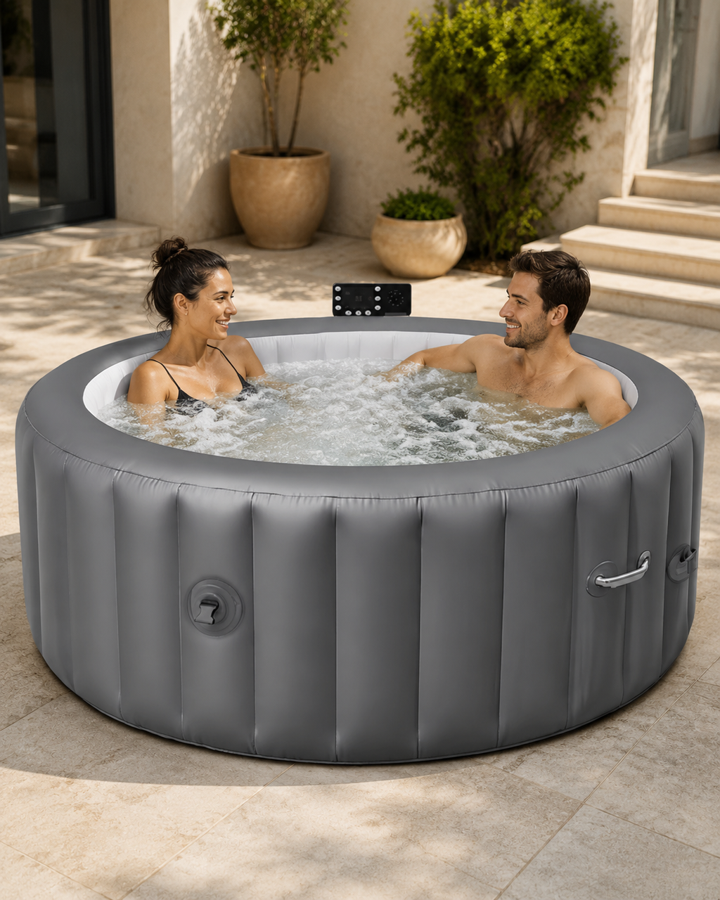 Inflatable Outdoor Spa Hot Tub with Bubble Jets – 2–3 Person
