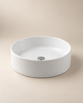 Round White Ceramic Countertop Basin