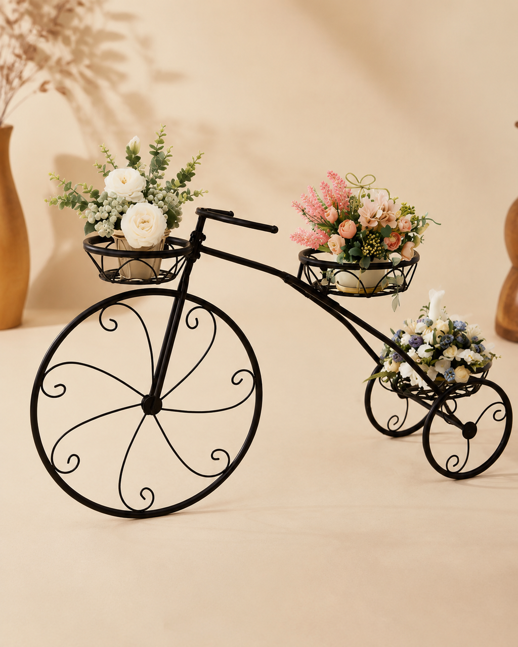 Premium 3-Tier Bicycle-Shaped Metal Plant Stand