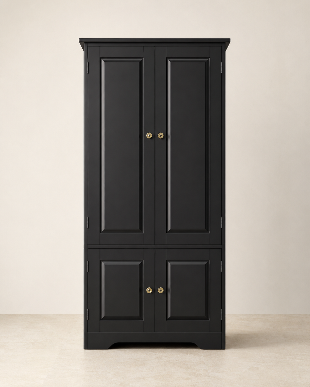 Getone 4-Door Tall Kitchen Storage Cabinet – Black