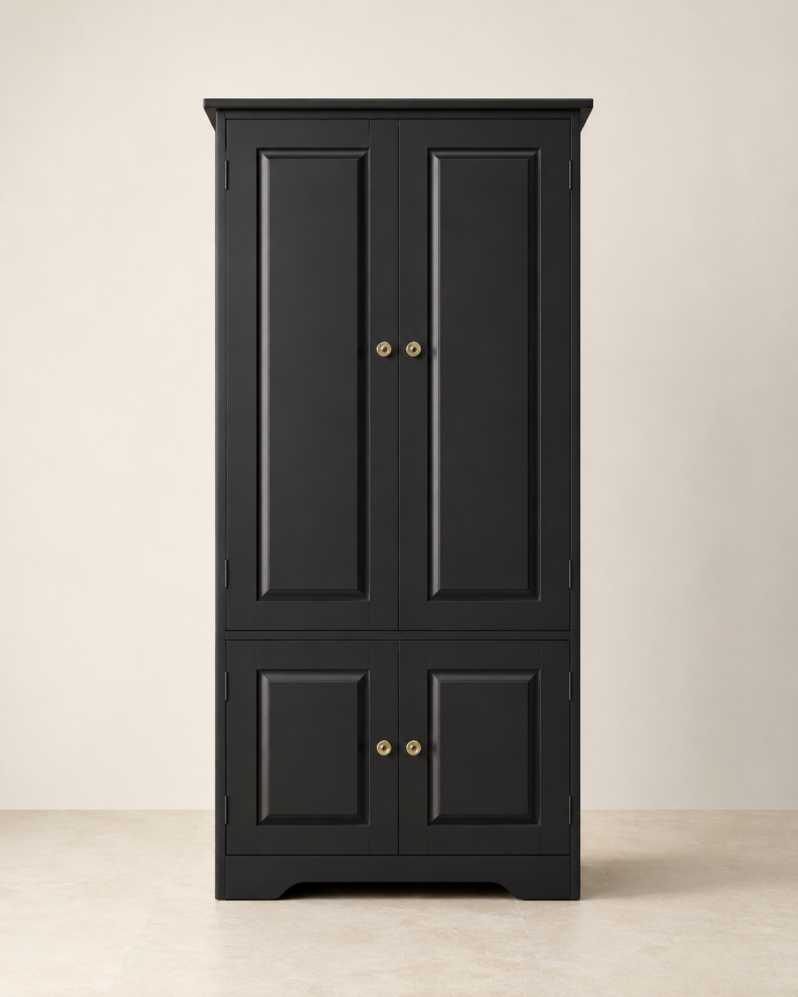Getone 4-Door Tall Kitchen Storage Cabinet – Black