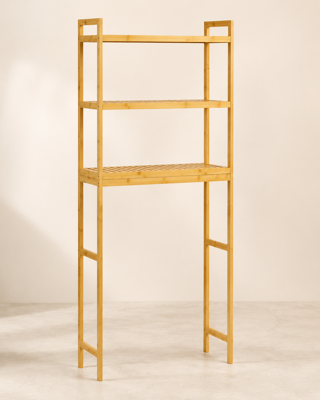 3-Tier Adjustable Bamboo Bathroom Storage Shelf