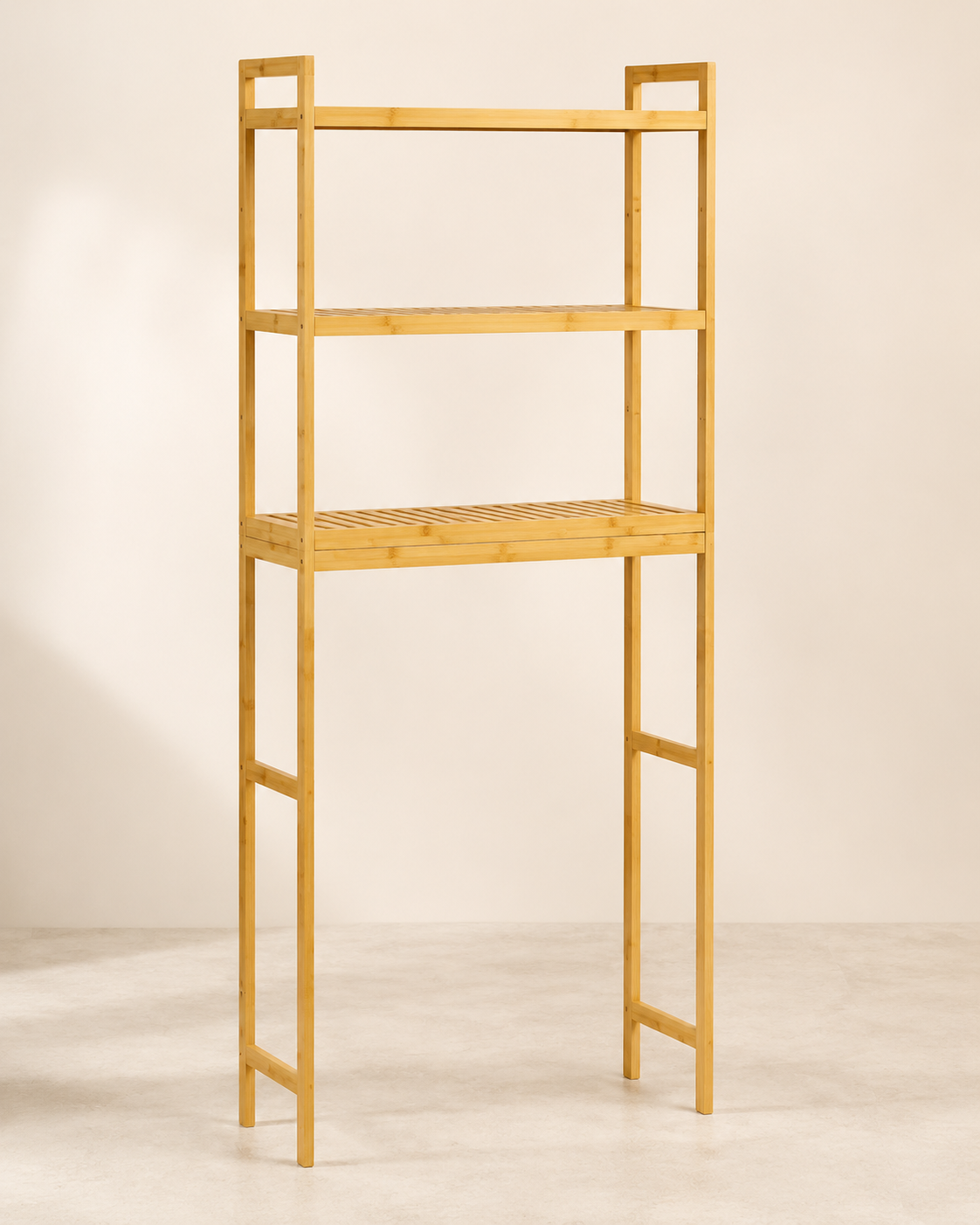 3-Tier Adjustable Bamboo Bathroom Storage Shelf