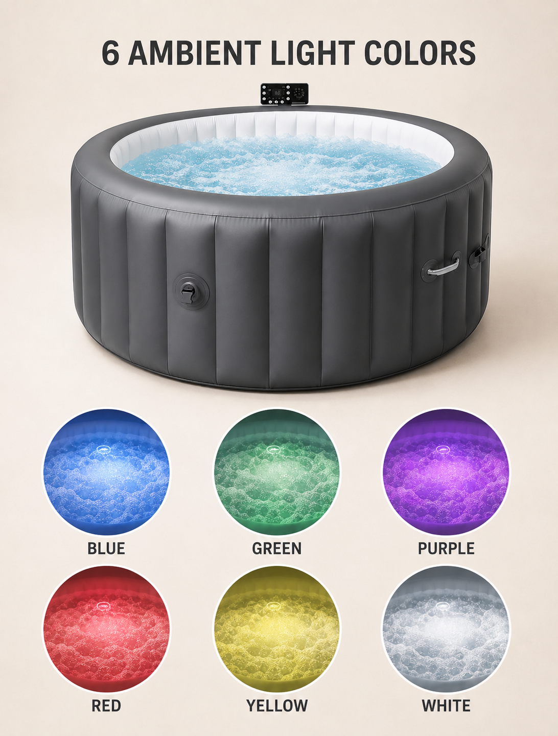 Inflatable Outdoor Spa Hot Tub with Bubble Jets – 2–3 Person